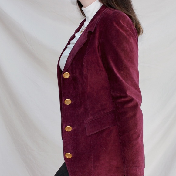 Vintage Burgundy Suede Blazer